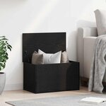 vidaXL Boîte de Rangement Chêne noir 60 x 35 x 35 cm Bois d'ingénierie