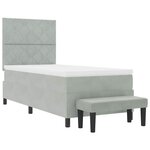 vidaXL Lit à ressorts avec matelas Gris clair 100 x 200 cm Velours