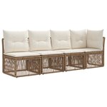 vidaXL Ensemble de canapé de jardin 11 Pièces Beige polyrotin