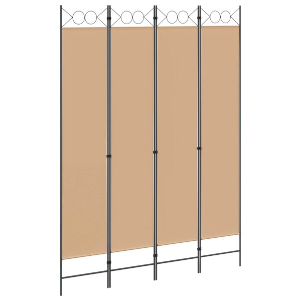 vidaXL Paravent 4 panneaux Beige 160 x 220 cm Tissu