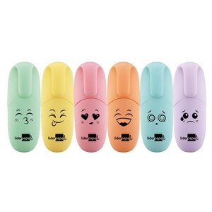 Lot de 12 x 6 surligneur s fluo mini tracé pointe biseautée coloris assortis pastel liderpapel