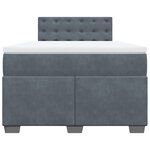 vidaXL Sommier à lattes de lit et matelas Gris foncé 120x200cm Velours