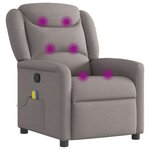 vidaXL Fauteuil de massage inclinable Taupe Tissu