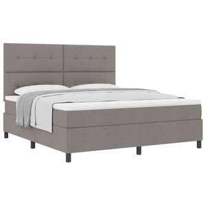vidaXL Lit à ressorts avec matelas Taupe 180 x 200 cm tissu