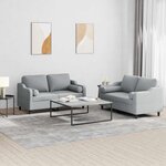vidaXL Ensemble de canapés 2 Pièces coussins gris clair tissu