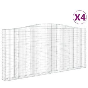 vidaXL Paniers à gabions arqués 4 Pièces 400x30x180/200 cm Fer galvanisé