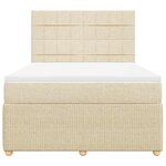 vidaXL Sommier à lattes de lit avec matelas Crème 160x200 cm Tissu