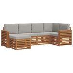 vidaXL Ensemble de canapés d'extérieur 6 pc Gris Naturel et Clair