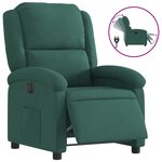 vidaXL Fauteuil inclinable électrique vert foncé velours