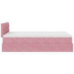 vidaXL Lit ottoman avec matelas et LED rose 120x190 cm velours