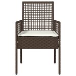Chaises de jardin vidaXL 2 Pièces avec coussins marron en poly rotin