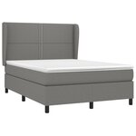 vidaXL Sommier à lattes de lit avec matelas Gris foncé 140x190cm Tissu