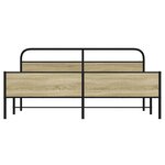 vidaXL Cadre de lit en métal sans matelas chêne sonoma 183x213 cm
