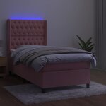 vidaXL Sommier à lattes de lit matelas et LED Rose 80x200 cm Velours