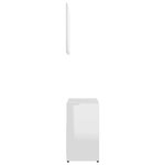 vidaXL Meubles de salle de bain Blanc brillant Bois d'ingénierie