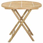 vidaXL Table de Jardin Naturel 80 x 70 cm Bambou