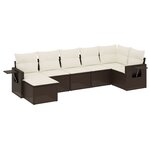 vidaXL Salon de jardin avec coussins 7 Pièces marron résine tressée