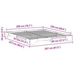 vidaXL Cadre de lit Marron 200 x 220 cm Pin massif