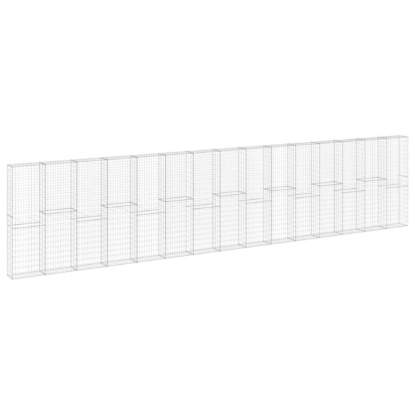 vidaXL Mur en gabion avec couvercles Acier galvanisé 900x30x200 cm