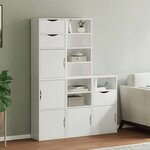 vidaXL Armoires latérales 5 Pièces ODDA blanc 40x24x79 cm bois massif pin