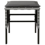vidaXL Repose-pieds de jardin et coussins lot de 4 Gris Résine tressée