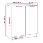 vidaXL Armoire à chaussures Blanc 59x35x70 cm Bois d'ingénierie