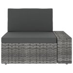 vidaXL Salon de jardin 8 Pièces avec coussins Gris Résine tressée
