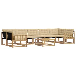 vidaXL Ensemble de canapés d'extérieur 8 pc Blanc et Beige