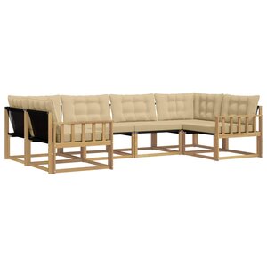 vidaXL Ensemble de canapés d'extérieur 6 pc Blanc et Beige