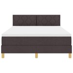 vidaXL Lit à ressort LED avec matelas Marron foncé 140 x 200 cm tissu