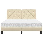 vidaXL Lit avec matelas crème 140x200 cm tissu