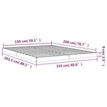 vidaXL Cadre de lit blanc 150x200 cm très grand bois de pin massif