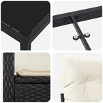 vidaXL Ensemble de salle à manger de jardin 5 pièces avec coussins noir en poly rattan