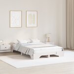 vidaXL Cadre de lit Blanc Bois de pin massif 135 x 190 cm Cadre de lit