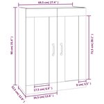vidaXL Armoire murale suspendue Blanc 69 5x32 5x90 cm