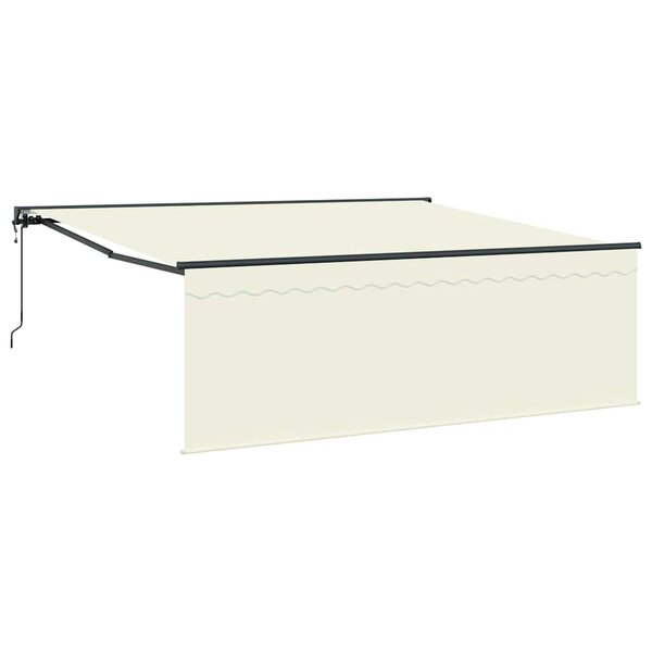 vidaXL Auvent Rétractable Crème 350 x 250 cm Tissu  Métal