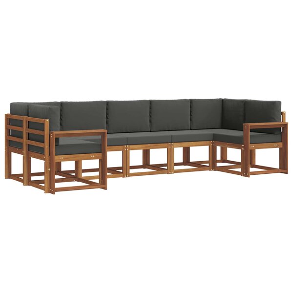 vidaXL Ensemble de canapés d'extérieur 7 pc Naturel et Anthracite
