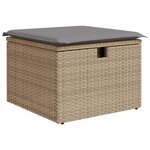vidaXL Salon de jardin avec coussins 9 Pièces beige résine tressée