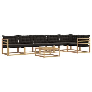 vidaXL Ensemble de canapés d'extérieur 7 pc Blanc et noir