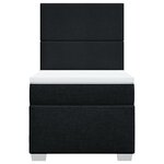 vidaXL Sommier à lattes de lit avec matelas Noir 90x190 cm Tissu