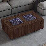 vidaXL Table basse avec LED infini chêne marron 116x69x40 cm