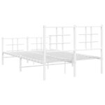 vidaXL Cadre de lit métal sans matelas et pied de lit blanc 120x200 cm