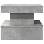 vidaXL Table basse avec lumières LED gris béton 50x50x40 cm