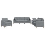 vidaXL Ensemble de canapés 3 Pièces coussins gris clair tissu