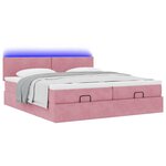 vidaXL Cadre de lit ottoman avec matelas rose 160x200 cm velours