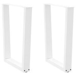 vidaXL Pieds de table à manger en forme de V  2 pièces  blanc  70 x (72-73 3) cm  acier