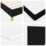 Lit avec sommier et matelas vidaXL Noir 80x200 cm en tissu