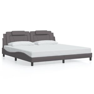 vidaXL Cadre de lit Viana sans matelas gris 200x200 cm similicuir