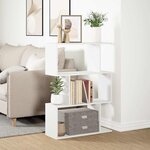 vidaXL Bibliothèque séparateur de pièce à 3 niveaux Blanc 70 x 24 x 97 cm Bois d'ingénierie