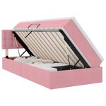 vidaXL Lit de rangement LED avec matelas Rose 90 x 200 cm Velours